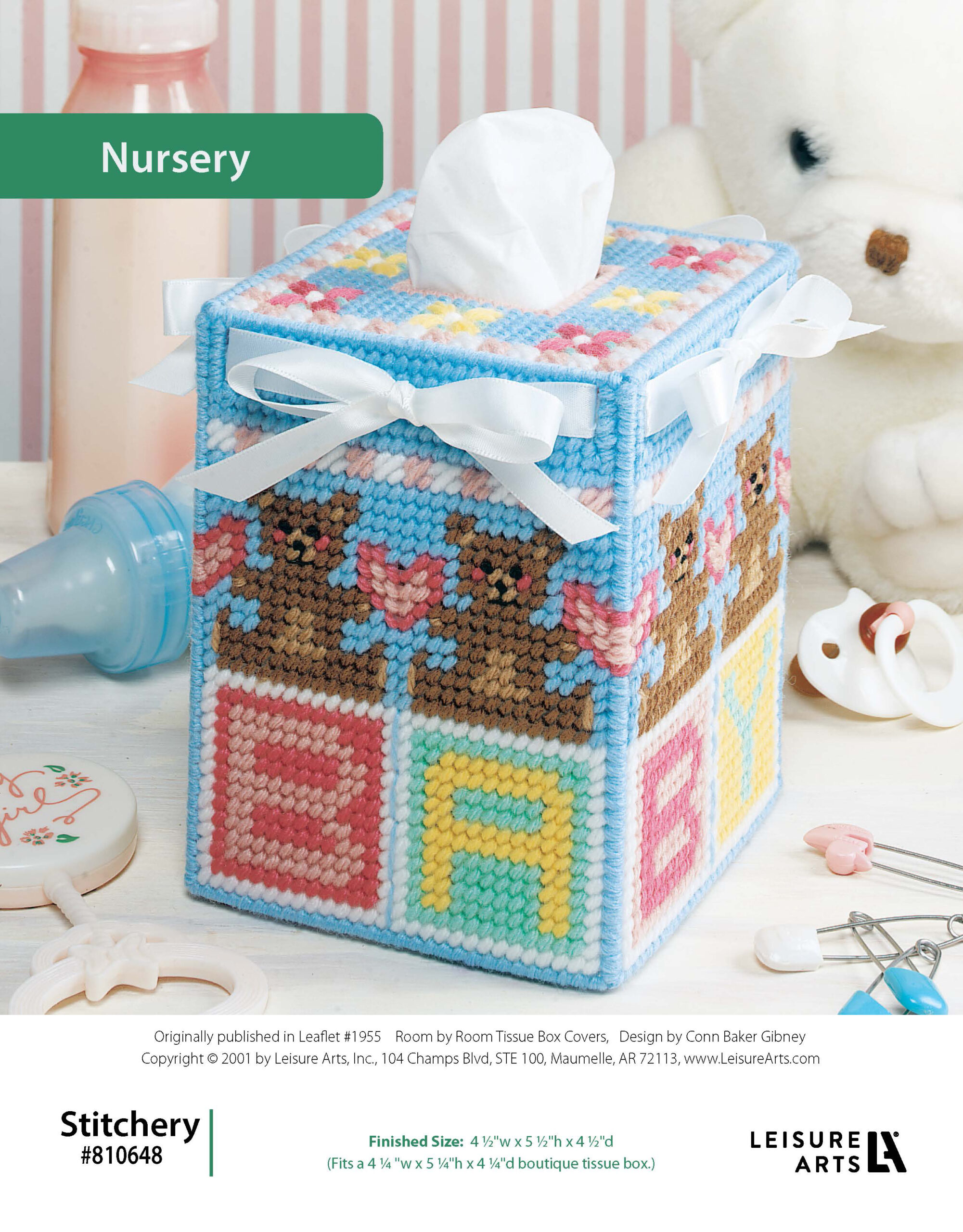 Leisure Arts Room By Room Tissue Box Covers Nursery Plastic Canvas ePattern