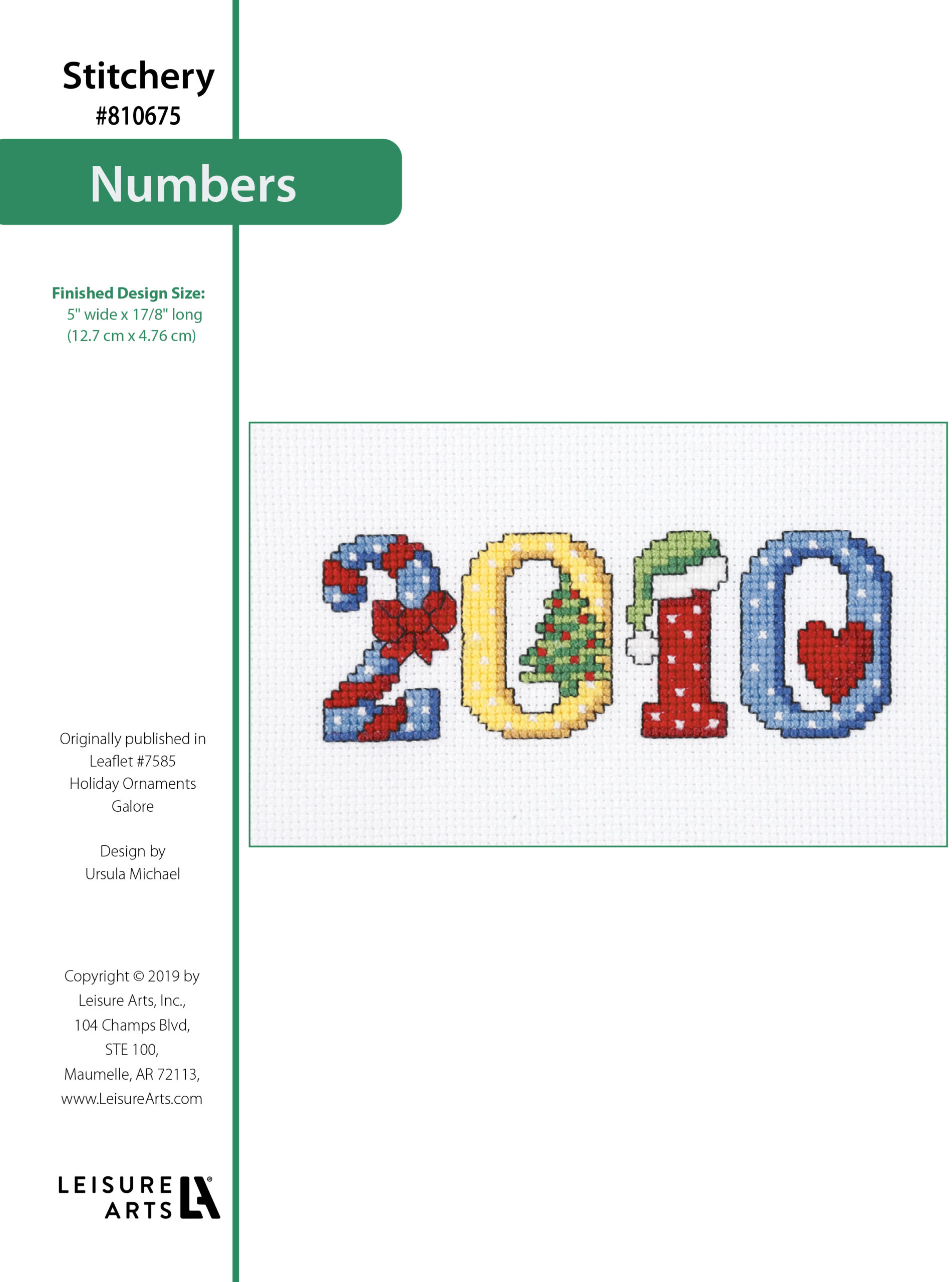 Leisure Arts Holiday Ornaments Galore Numbers Cross Stitch ePattern