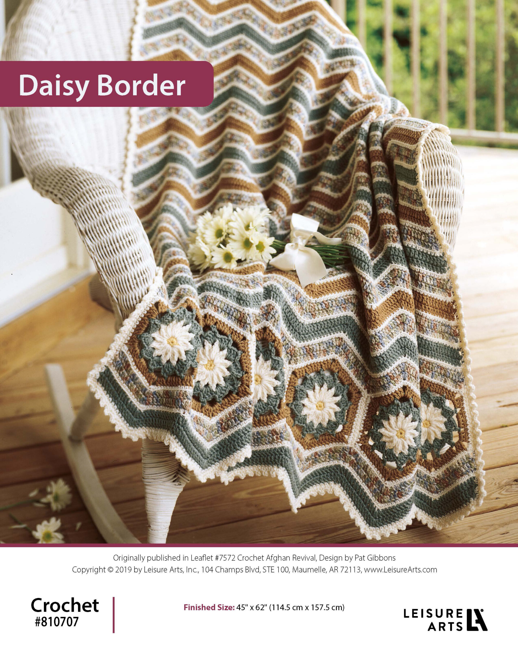 Leisure Arts Crochet Afghan Revival Daisy Border ePattern