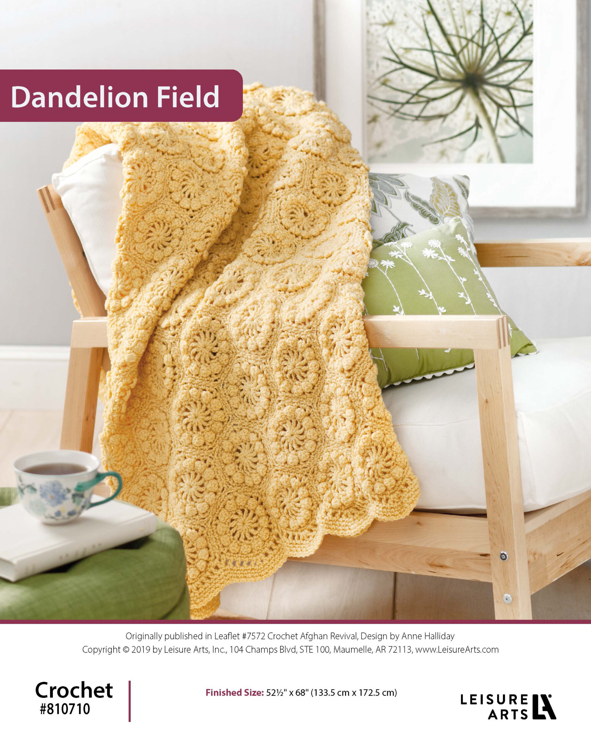 Leisure Arts Crochet Afghan Revival Dandelion Field ePattern