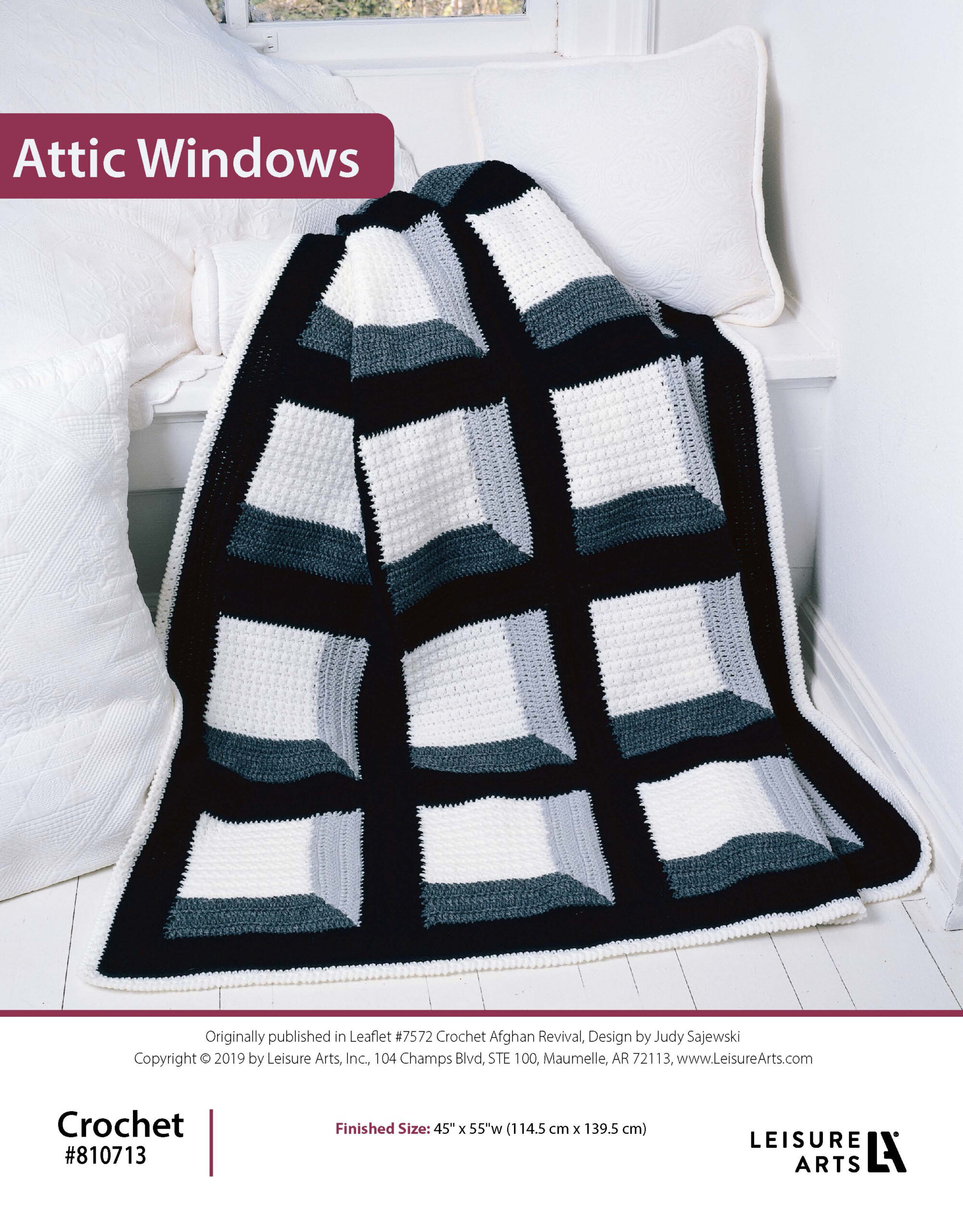 Leisure Arts Crochet Afghan Revival Attic Windows ePattern