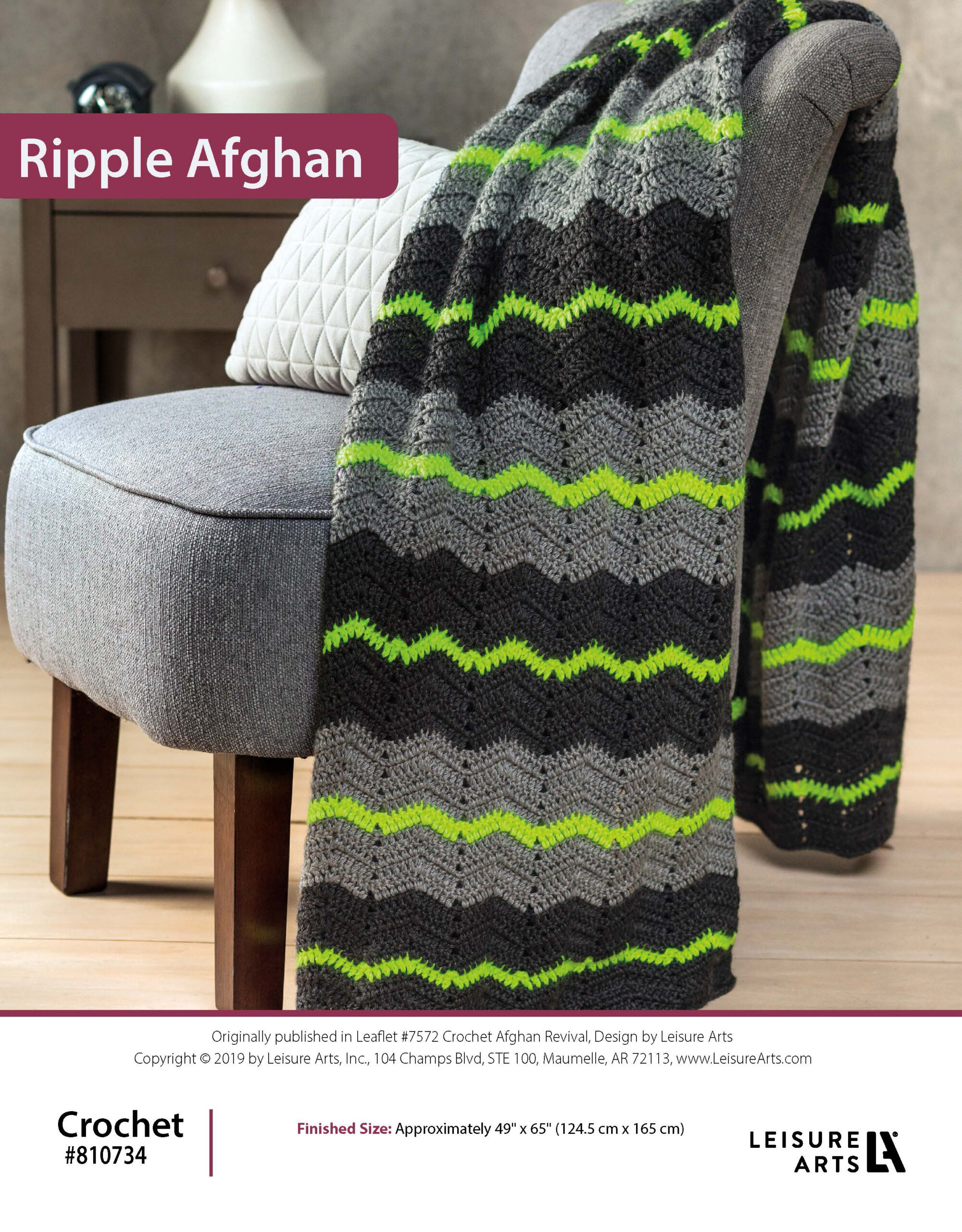 Leisure Arts Crochet Afghan Revival Ripple Afghan ePattern