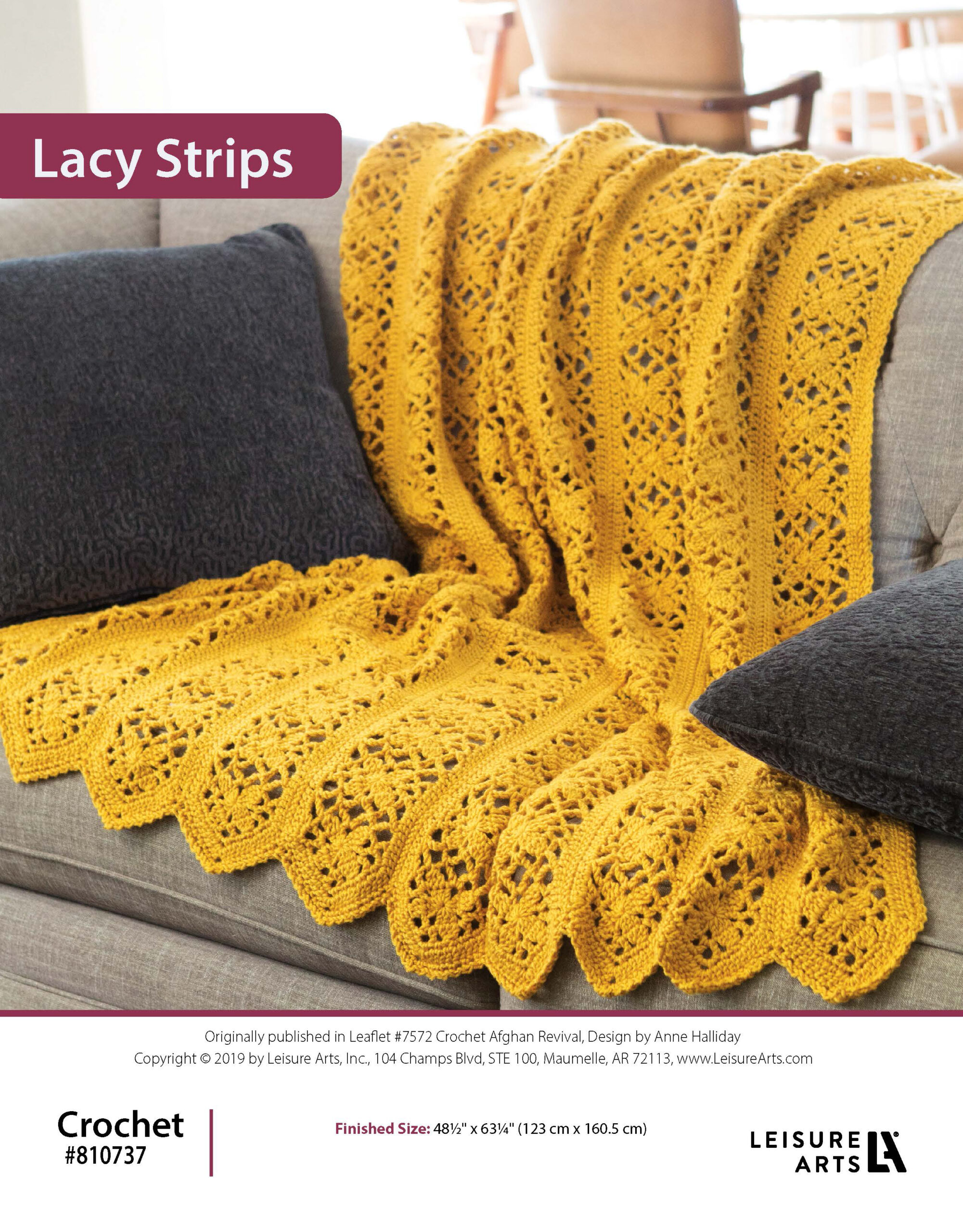 Leisure Arts Crochet Afghan Revival Lacy Strips ePattern