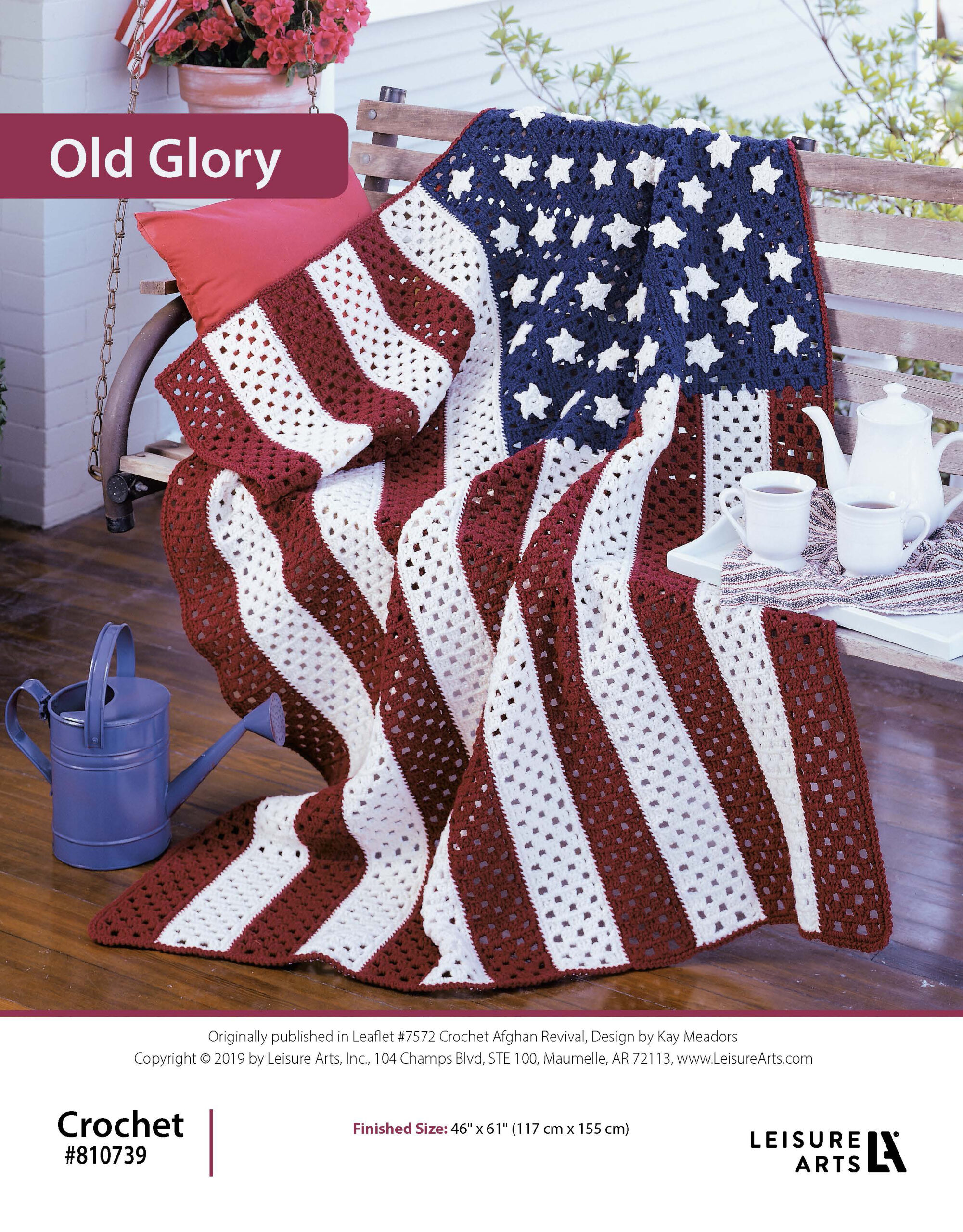 Leisure Arts Crochet Afghan Revival Old Glory ePattern