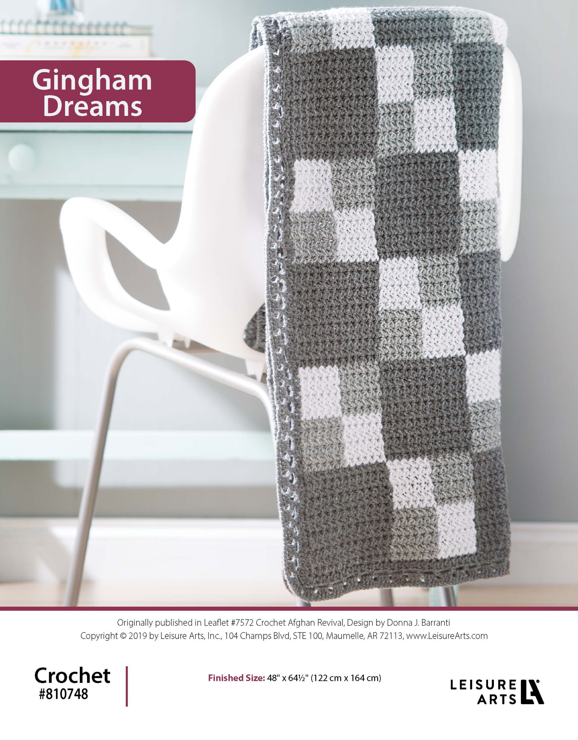 Leisure Arts Crochet Afghan Revival Gingham Dreams ePattern