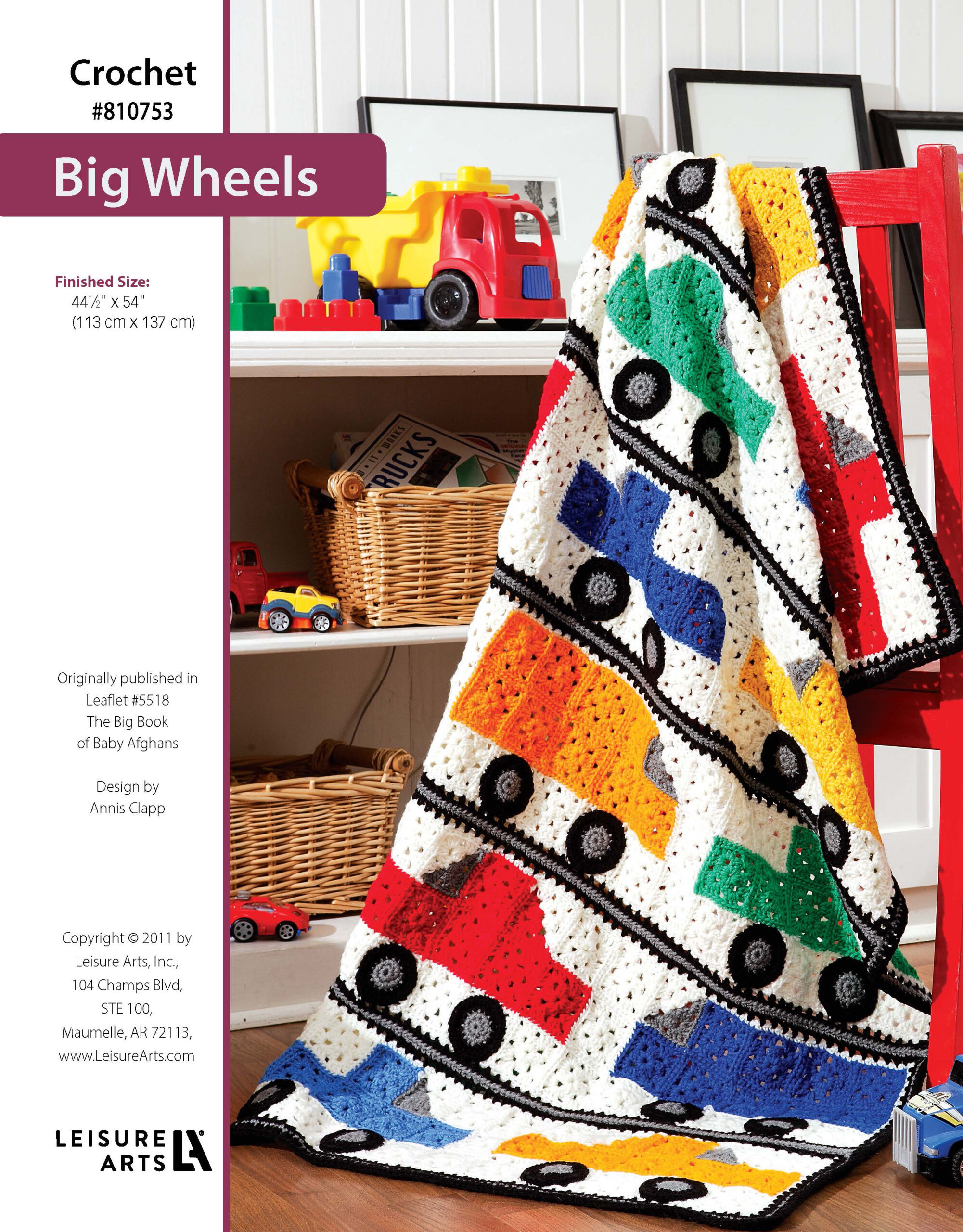 Leisure Arts The Big Book of Baby Afghans Big Wheels ePattern