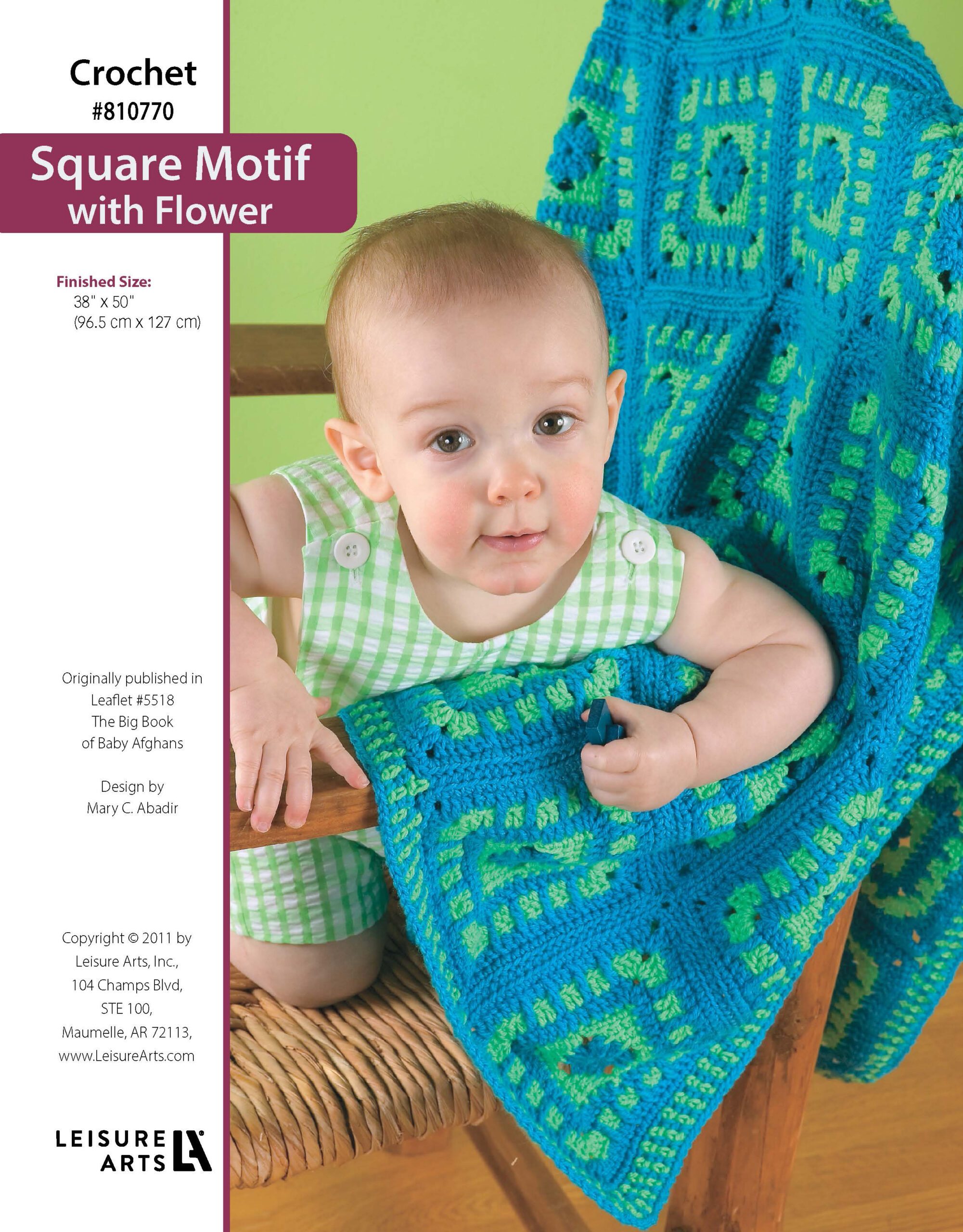 Leisure Arts The Big Book of Baby Afghans Square Motif With Flower ePattern