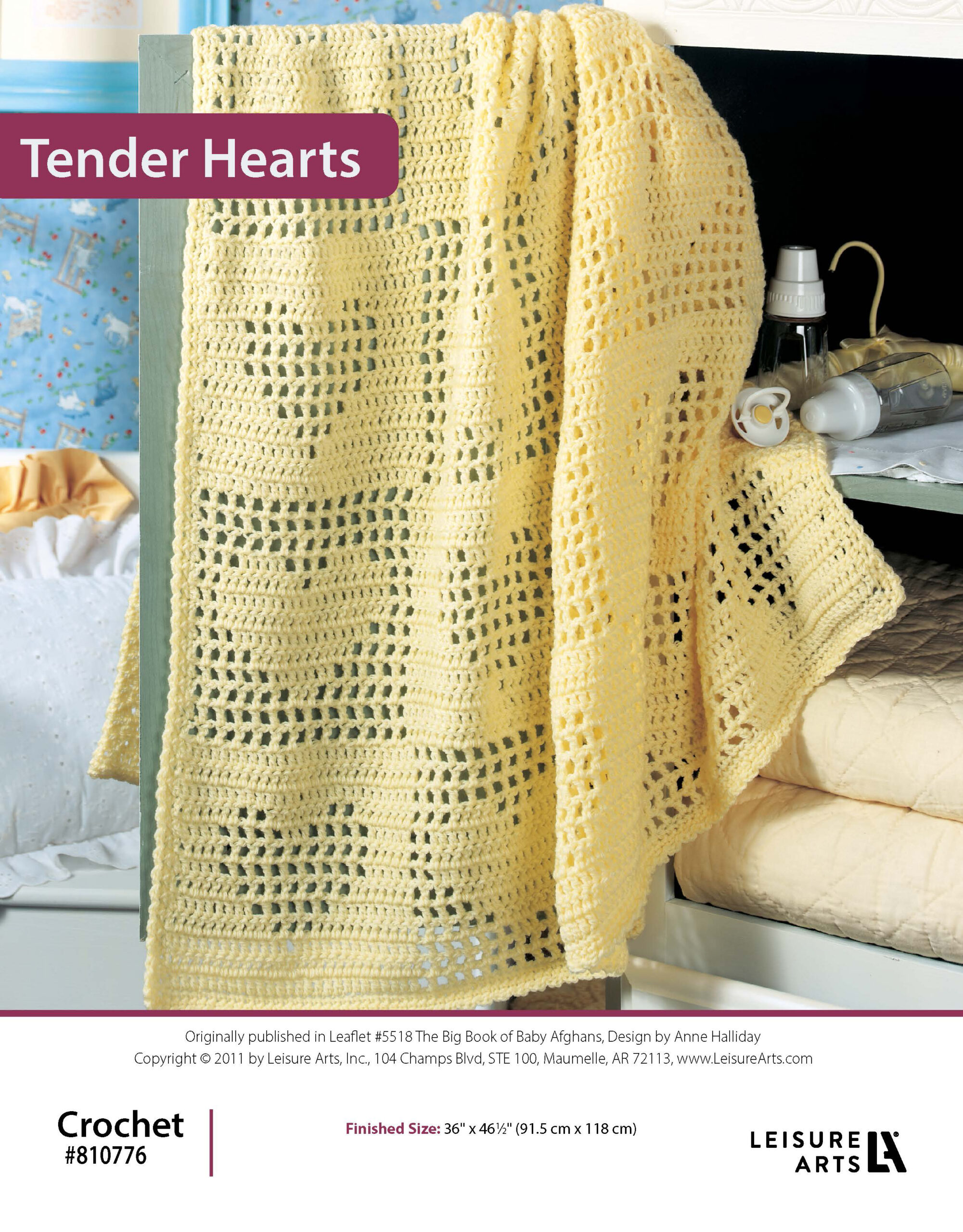Leisure Arts The Big Book of Baby Afghans Tender Hearts ePattern