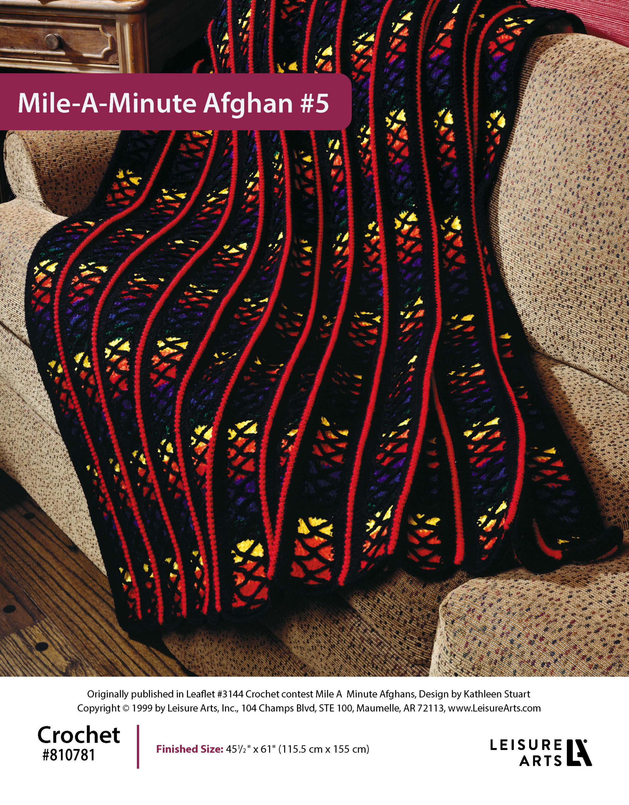 ePattern Leisure Arts Crochet MileAMinute Afghan 5