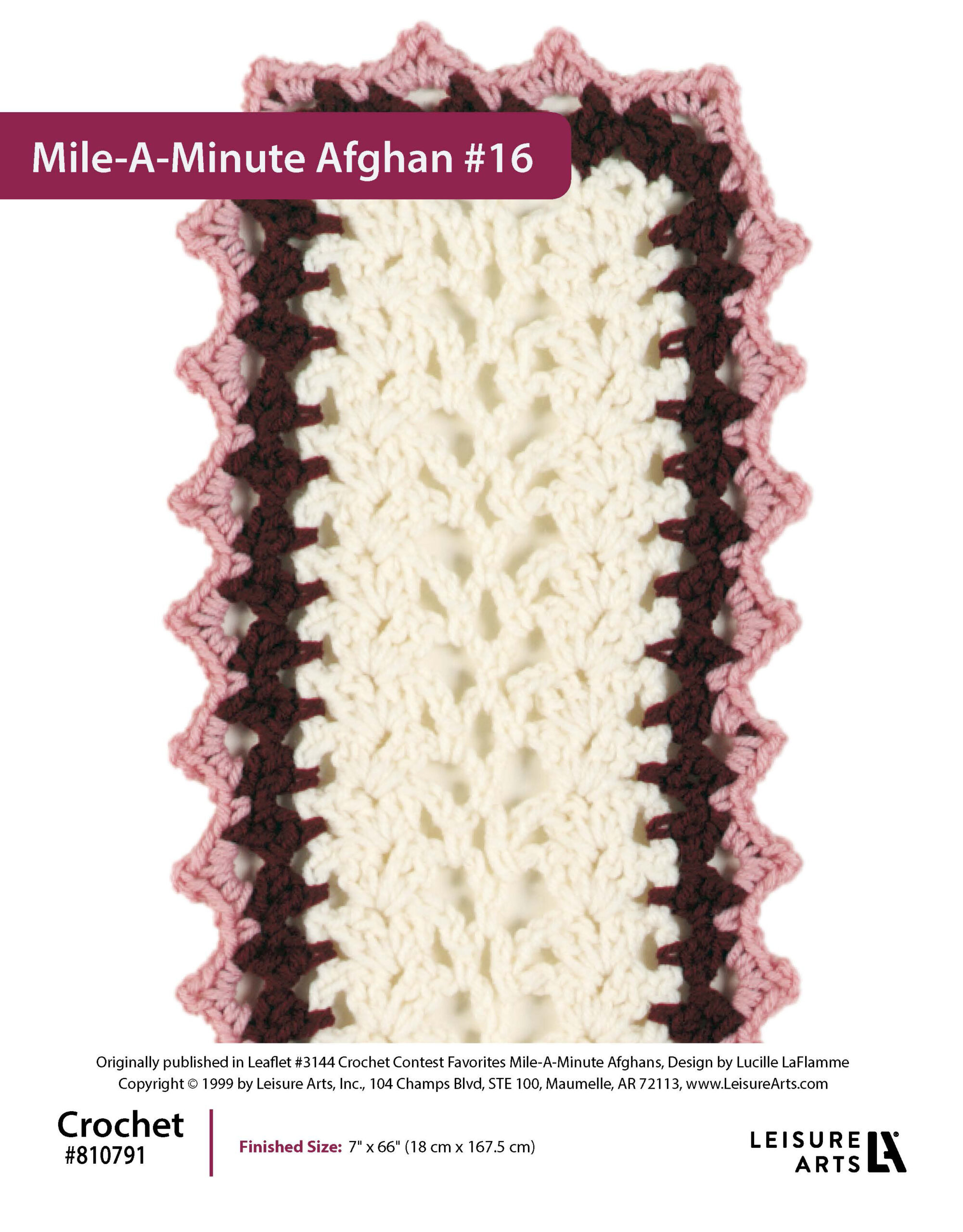 ePattern Leisure Arts Crochet MileAMinute Afghan 16