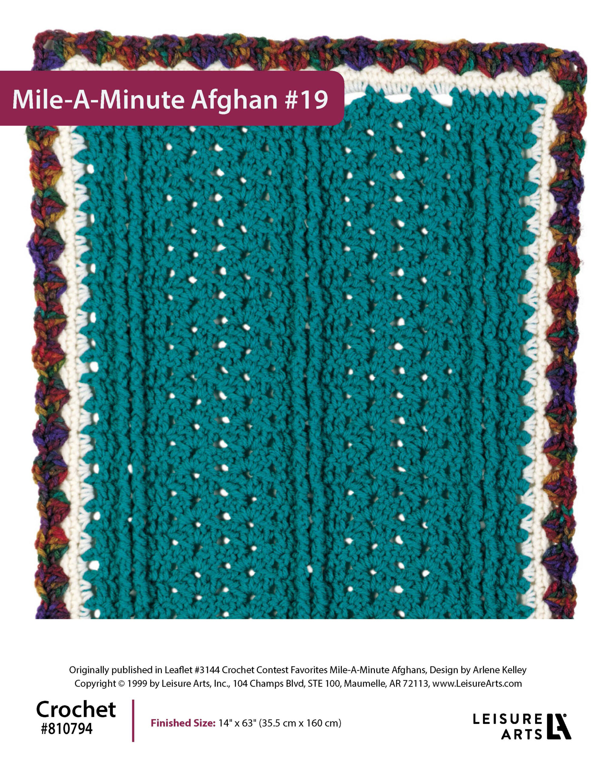 ePattern Leisure Arts Crochet MileAMinute Afghan 19