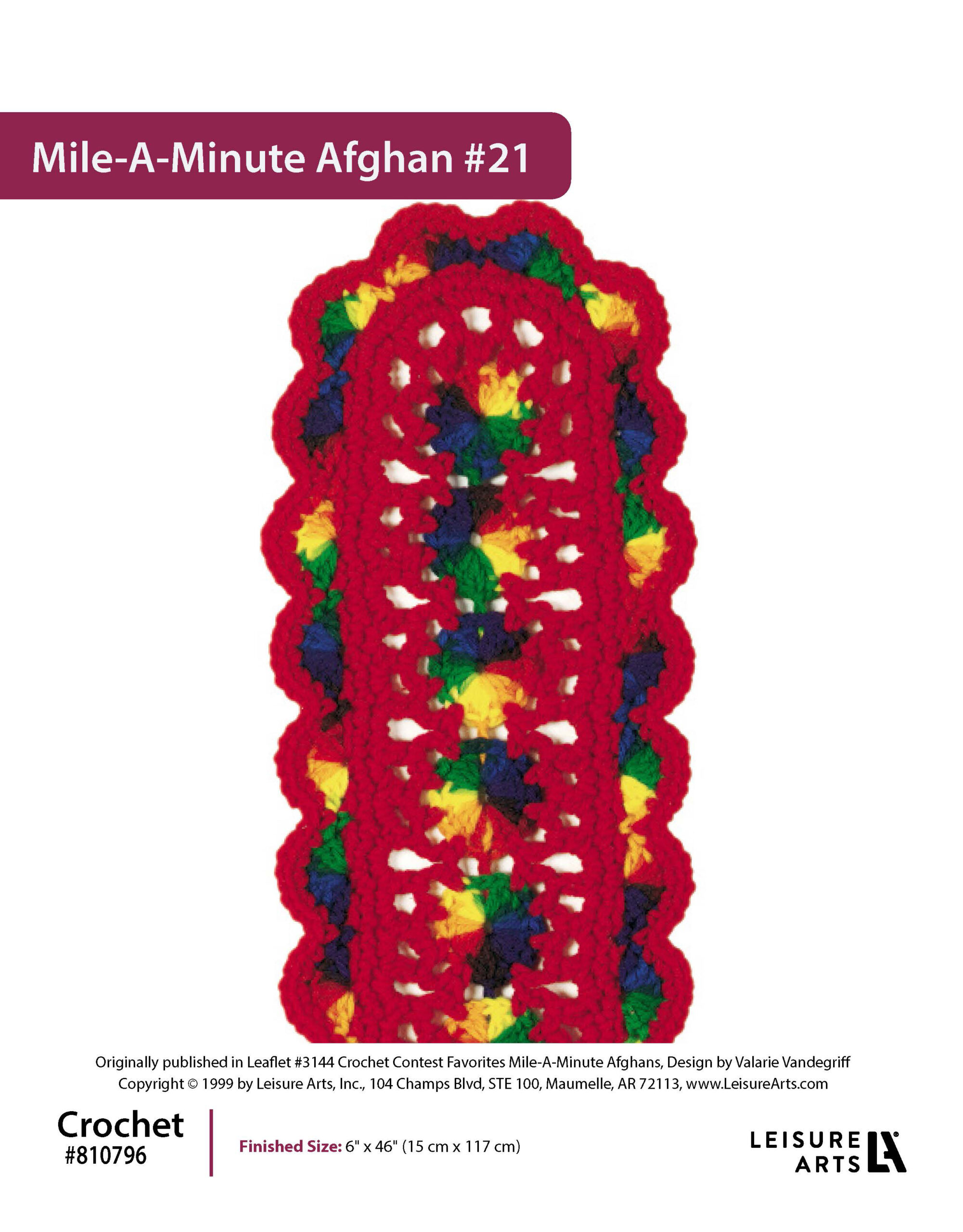 ePattern Leisure Arts Crochet MileAMinute Afghan 21