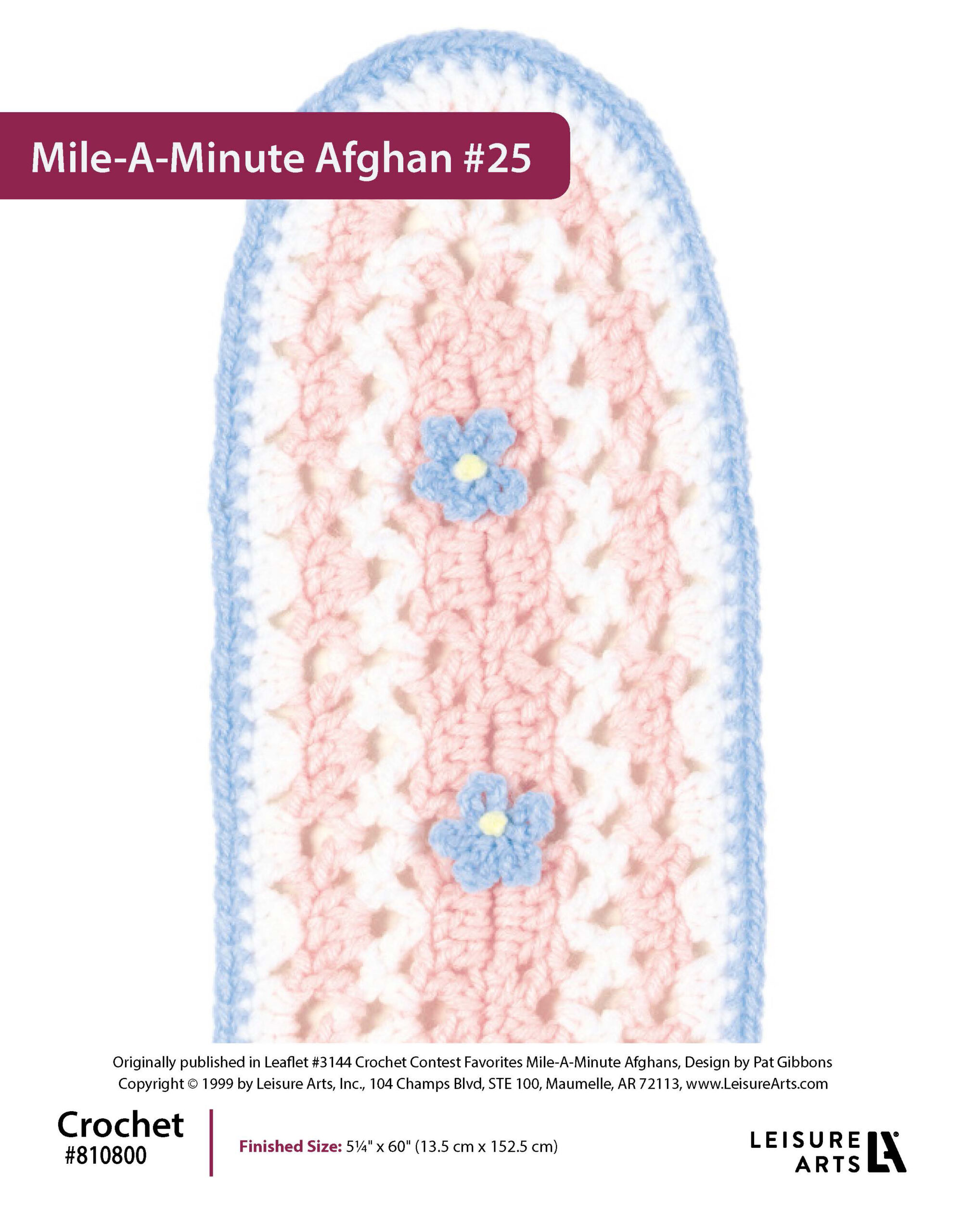 ePattern Leisure Arts Crochet MileAMinute Afghan 25