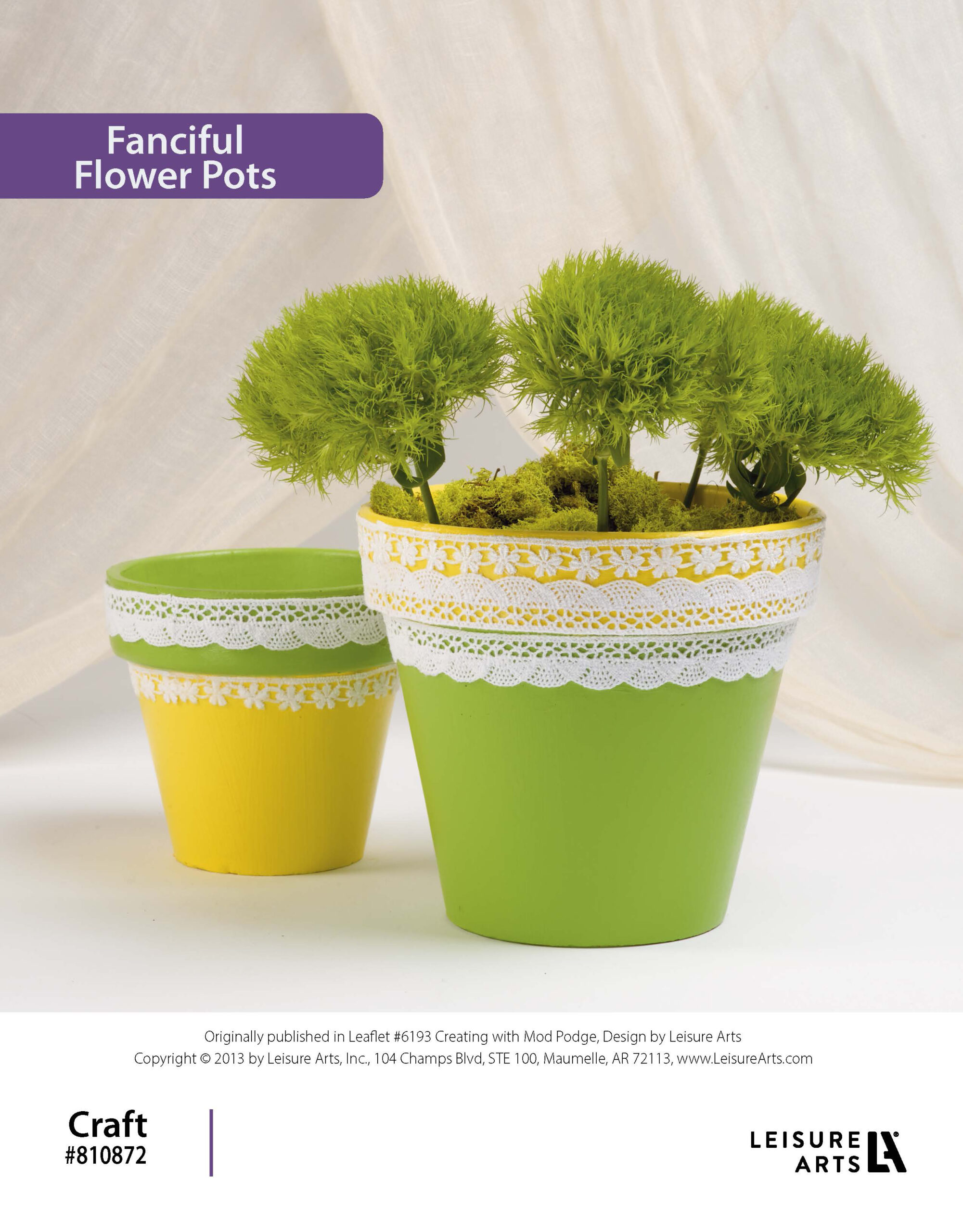 Leisure Arts Creating With Mod Podge Fanciful Flower Pots ePattern