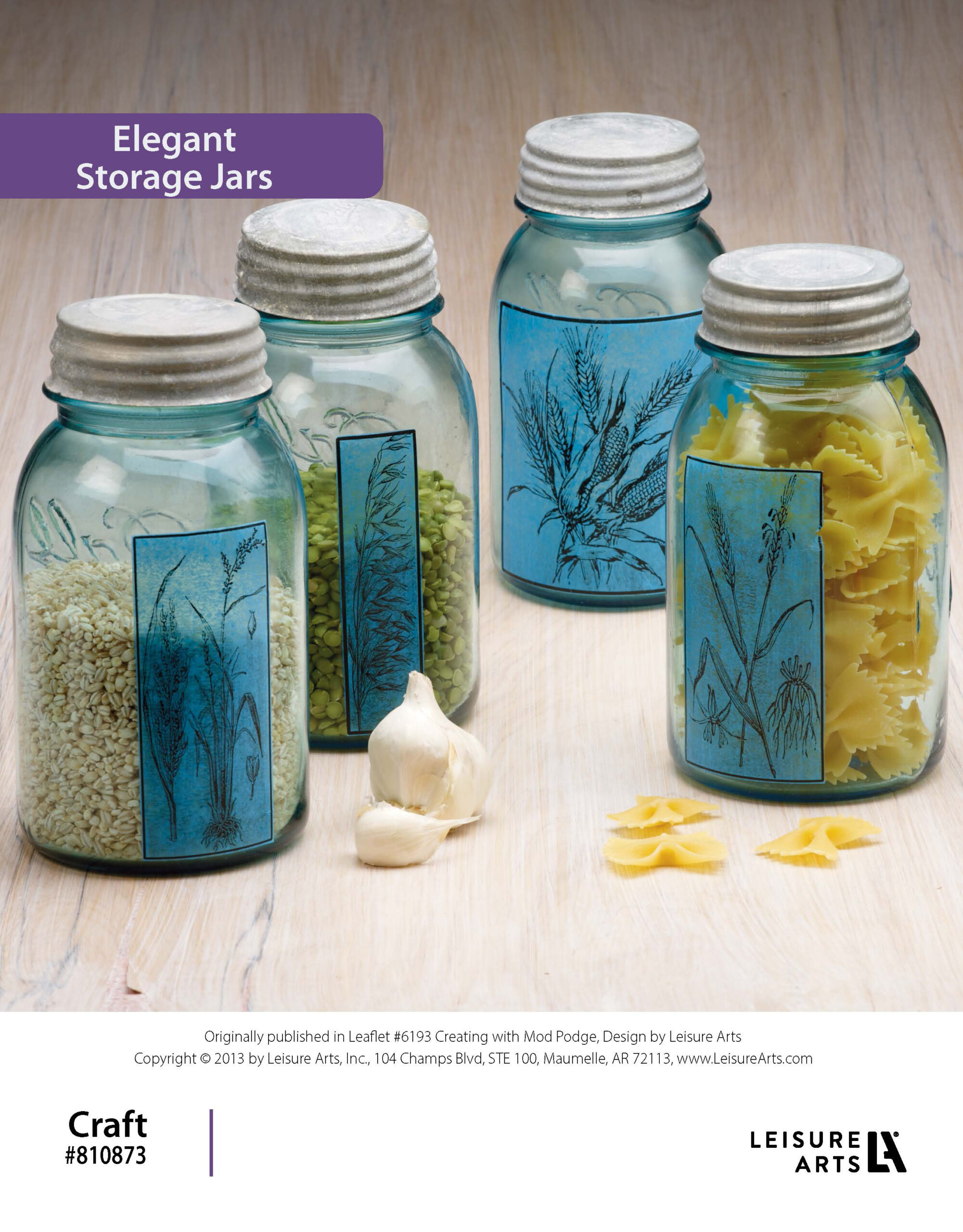 Leisure Arts Creating With Mod Podge Elegant Storage Jars ePattern