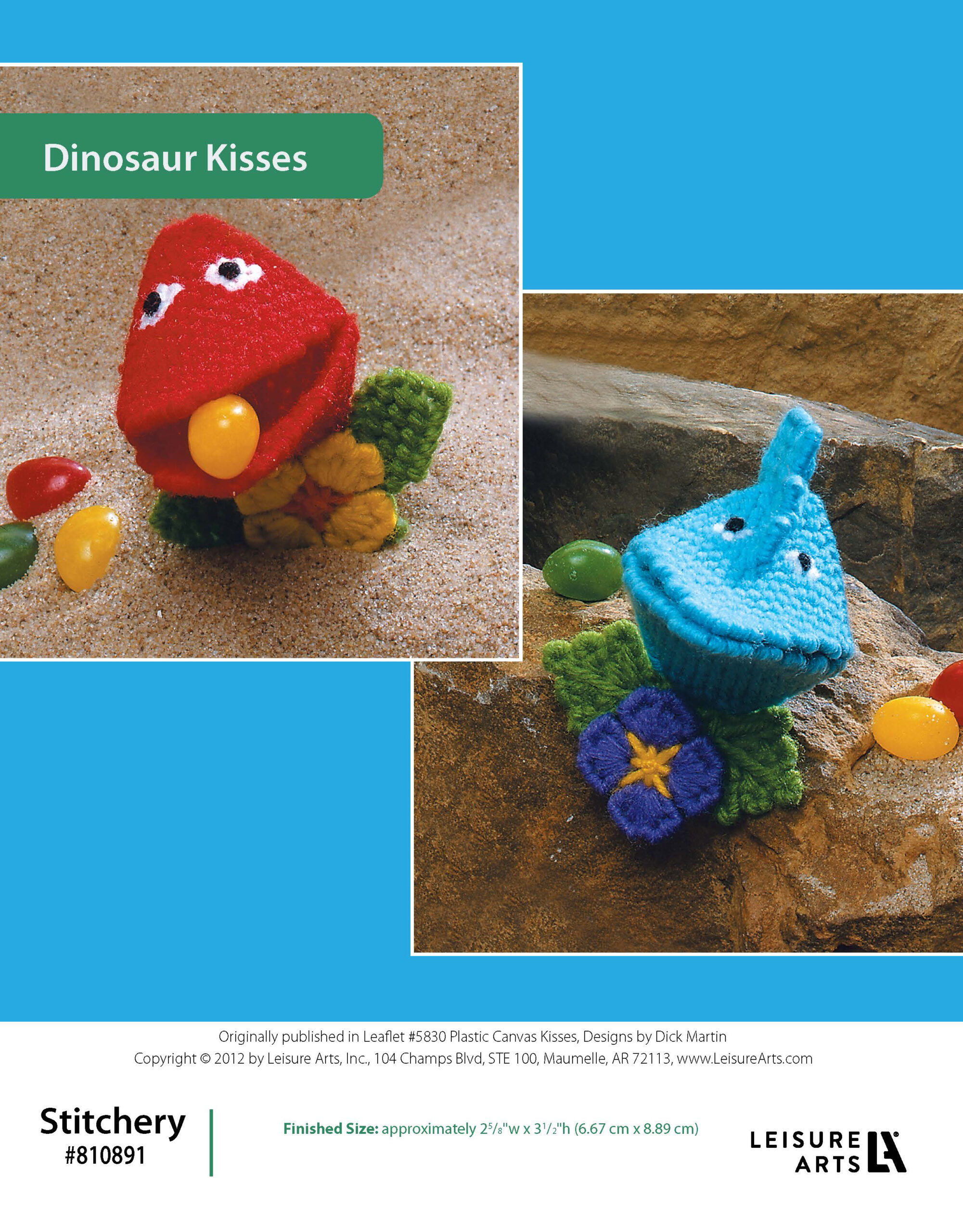 Leisure Arts Plastic Canvas Kissers Dinosaur Kisses s ePattern