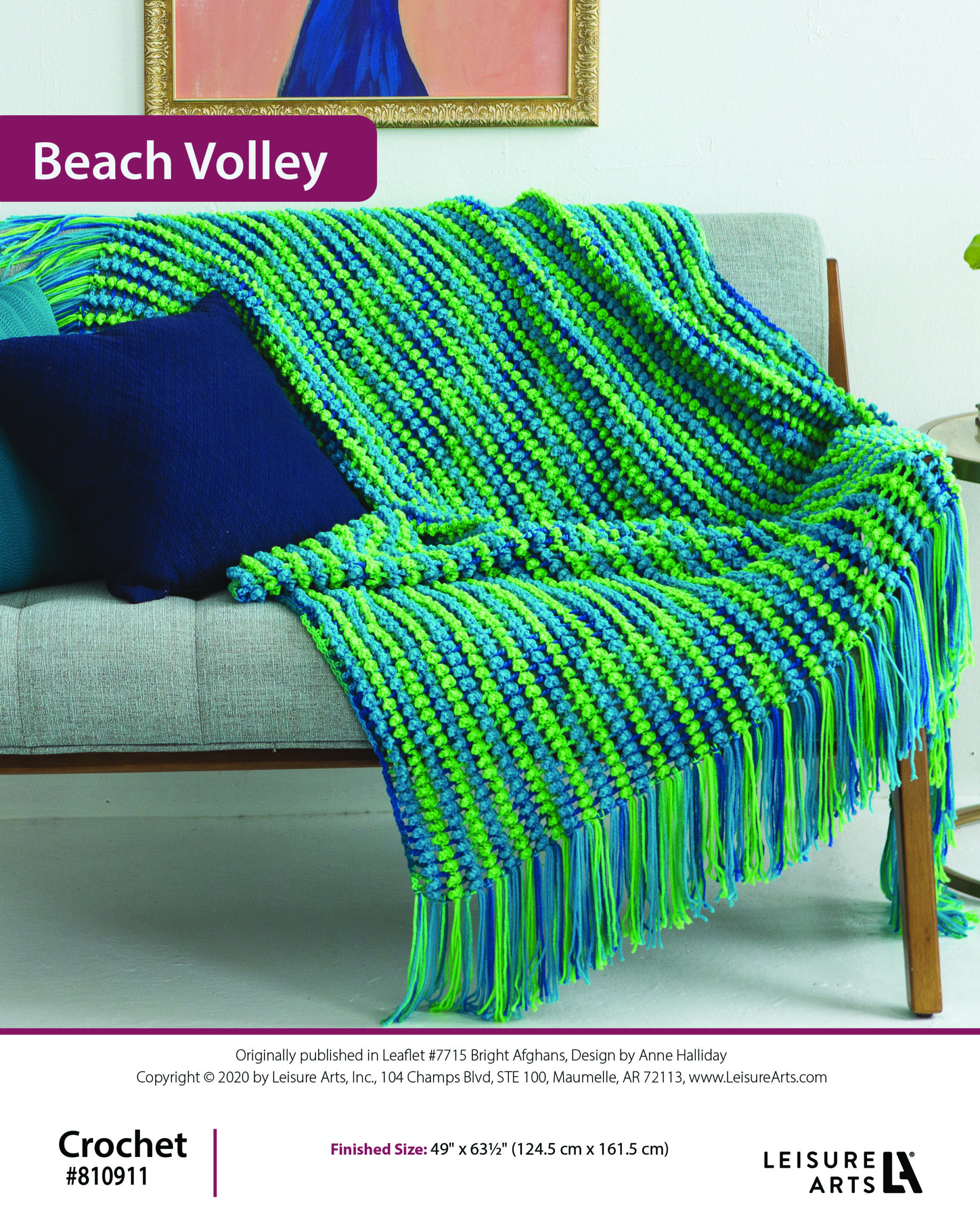 Leisure Arts ePattern Bright Afghans Beach Volley