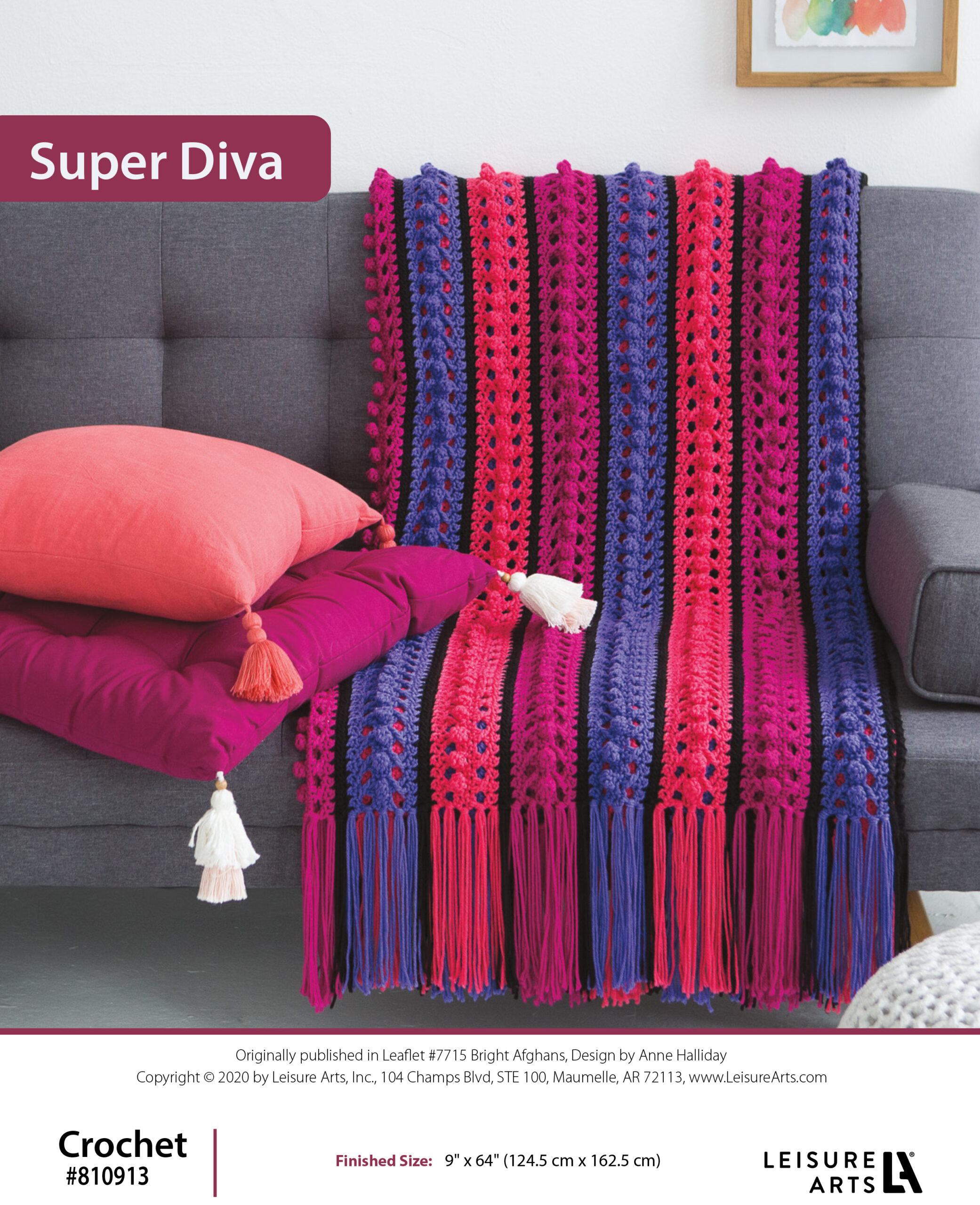 Leisure Arts ePattern Bright Afghans Super Diva