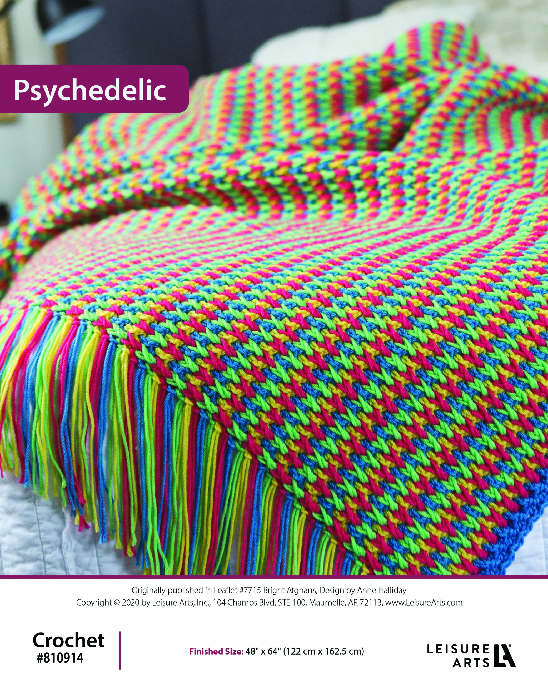 Leisure Arts ePattern Bright Afghans Psychedelic