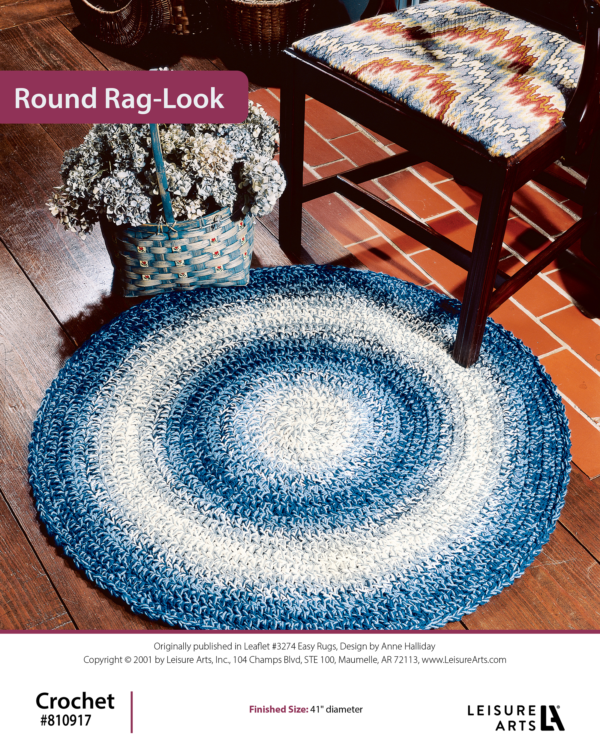 Leisure Arts ePattern Easy Rugs To Crochet Round RagLook