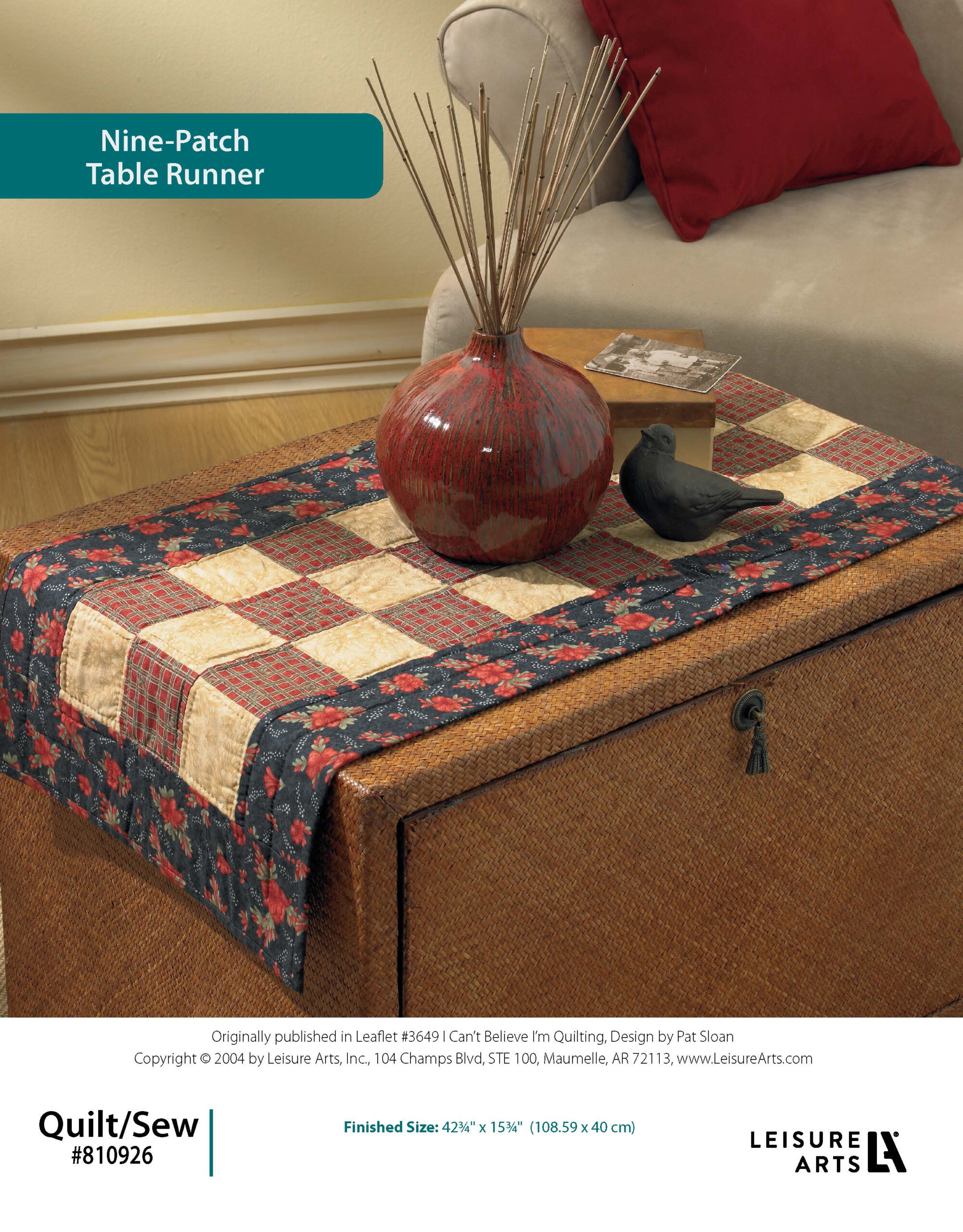 Leisure Arts I Cant Believe Im Quilting NinePatch Table Runner ePattern