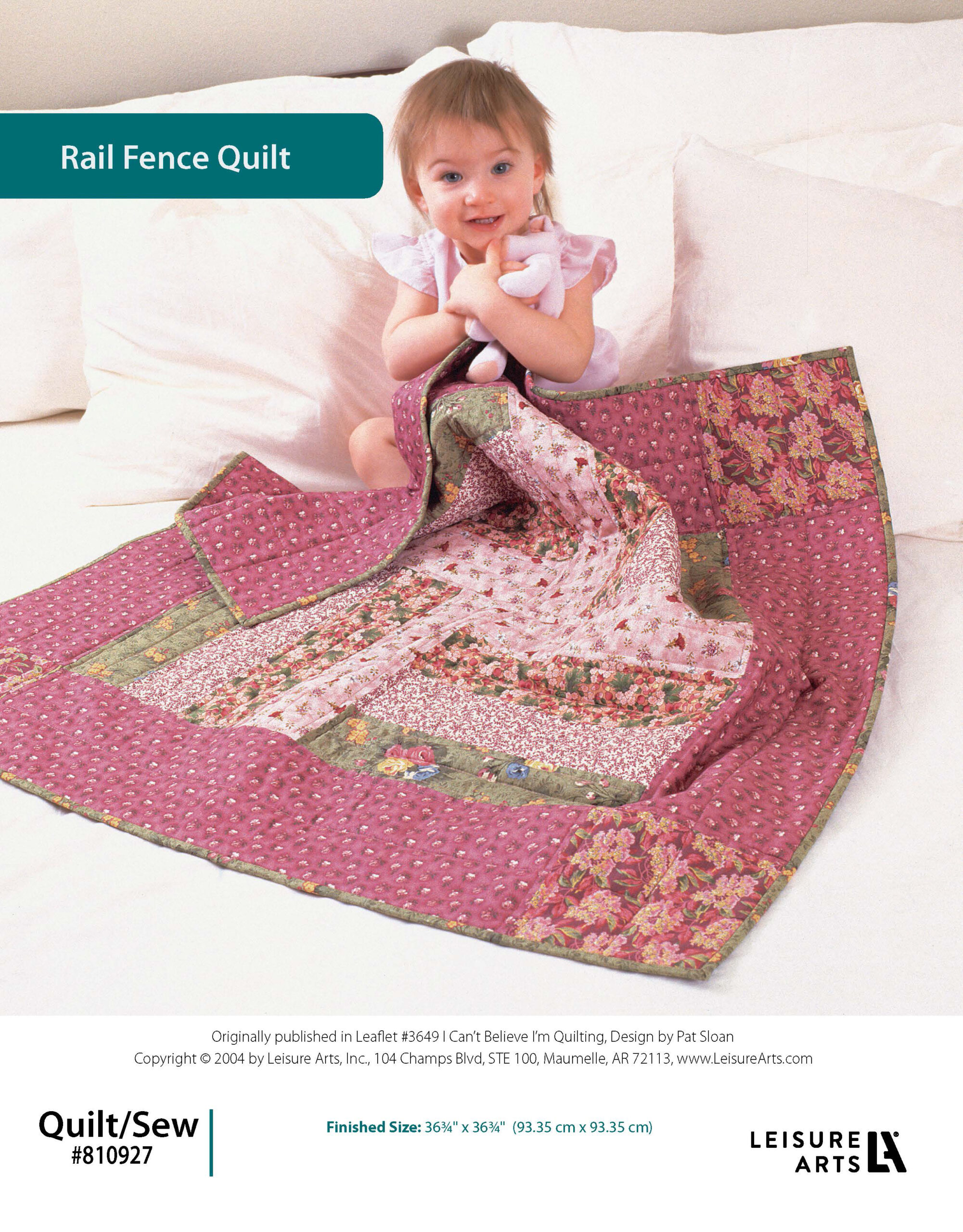 Leisure Arts I Cant Believe Im Quilting Rail Fence Quilt ePattern