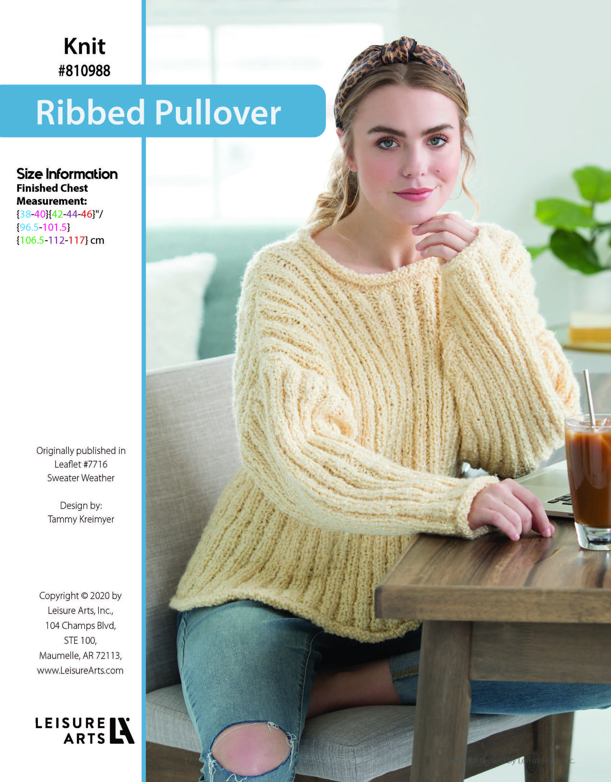 Leisure Arts ePattern Sweater Weather Knit Ribbed Pullover