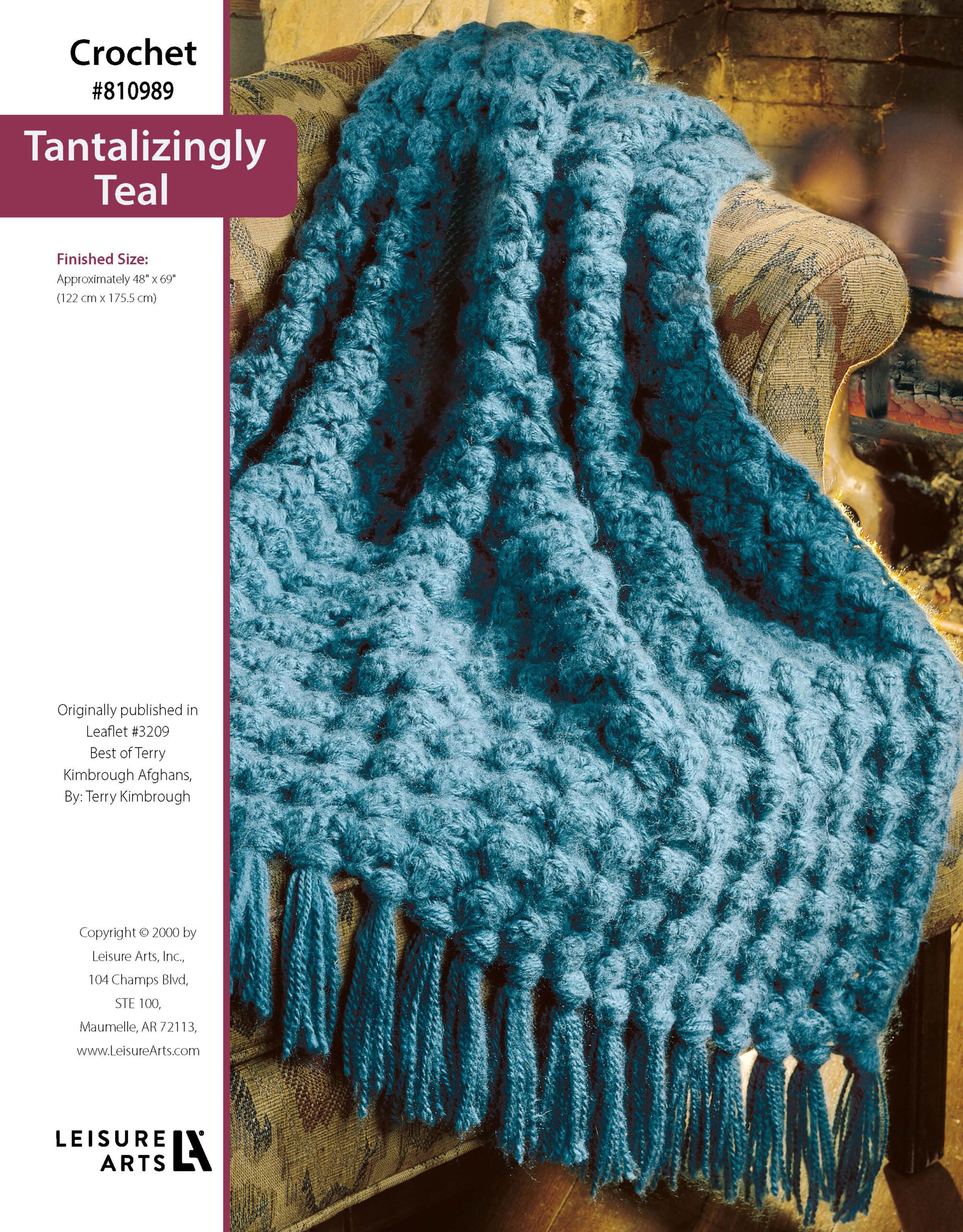 Leisure Arts ePattern Best of Terry Kimbrough Afghans Tantalizing Teal Afghan