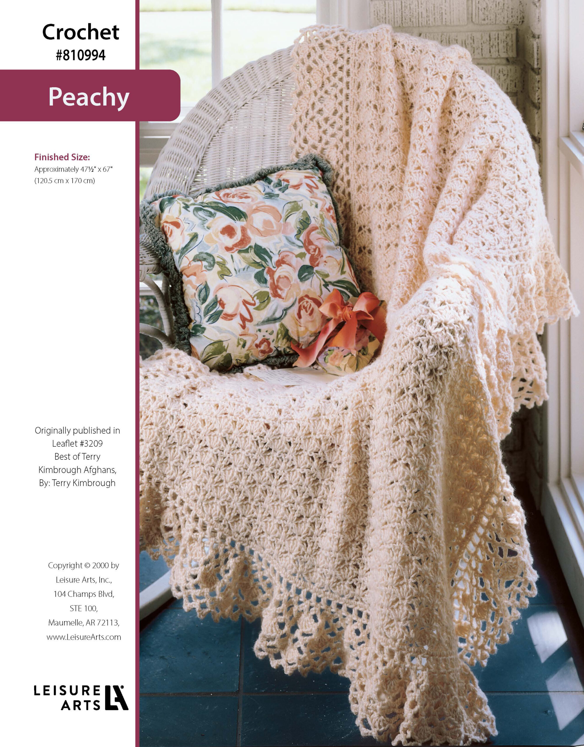 Leisure Arts ePattern Best of Terry Kimbrough Afghans Peachy Afghan
