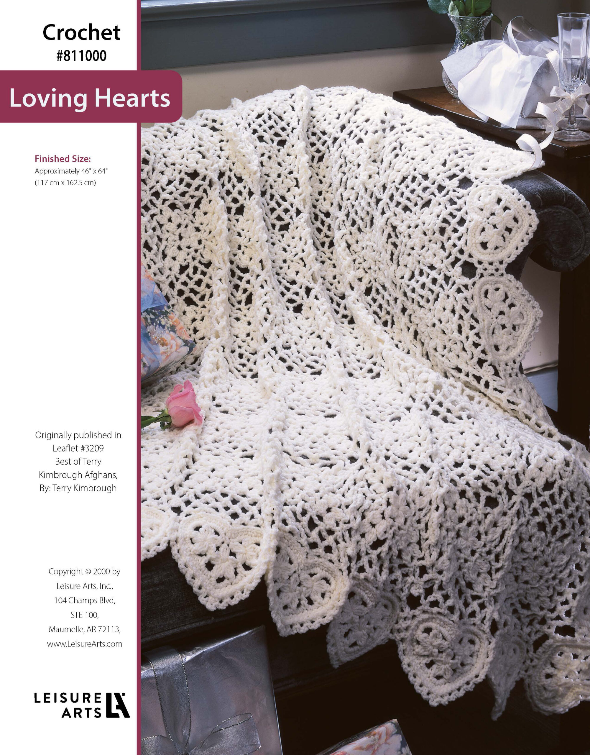 Leisure Arts ePattern Best of Terry Kimbrough Afghans Loving Hearts Afghan